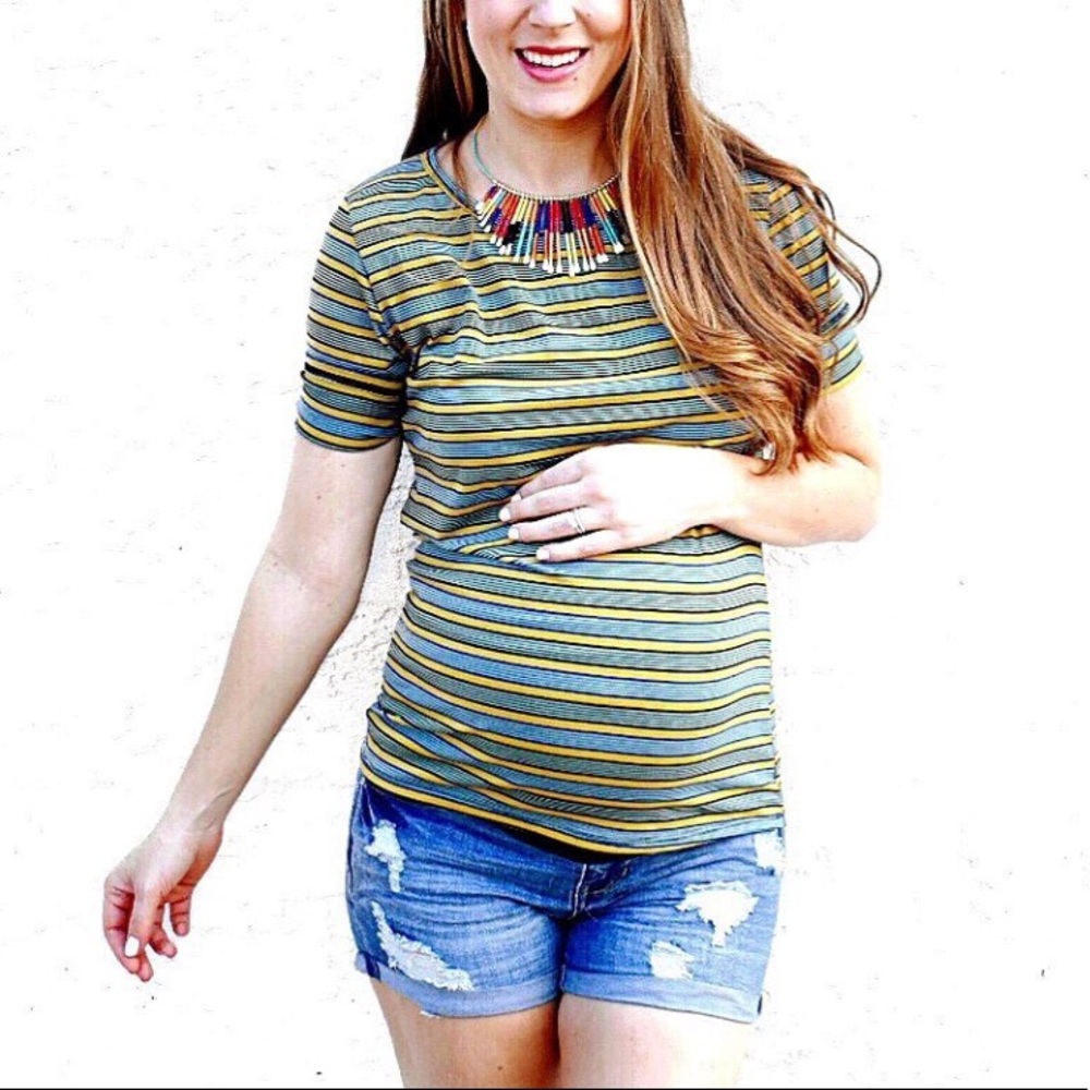♦️2/$30 Striped LuLaRoe Gigi Fitted Top